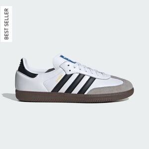 Adidas Women’s White and Black Sneakers - Sambas